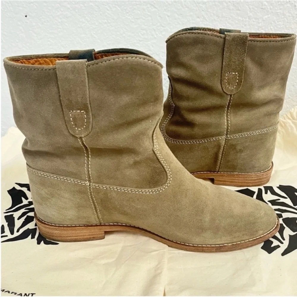 Isabel Marant Etoile Susee Calf Hidden
Wedge Olive Suede Ankle Boots Size 39 - Picture 2 of 12